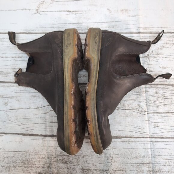 Blundstone Brown Leather Slip On Chelsea Boots Size AU 7.5 - Picture 12 of 14